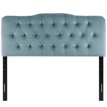 Annabel Diamond Tufted Performance Velvet Full Headboard by Furniture For America