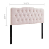 Sage Diamond Tufted Performance Velvet Full Headboard in Pink