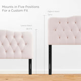 Sage Diamond Tufted Performance Velvet Full Headboard in Pink