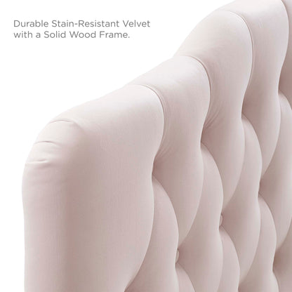 Annabel Diamond Tufted Performance Velvet Full Headboard by Furniture For America