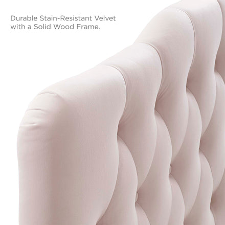 Annabel Diamond Tufted Performance Velvet Full Headboard in Pink