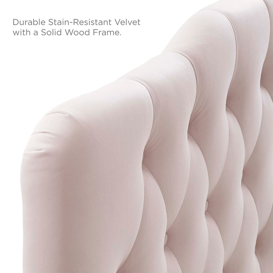 Sage Diamond Tufted Performance Velvet Full Headboard in Pink