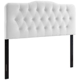 Sage Diamond Tufted Performance Velvet Full Headboard in White