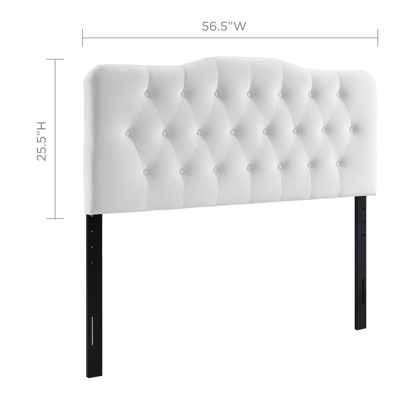 Annabel Diamond Tufted Performance Velvet Full Headboard by Furniture For America