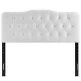 Sage Diamond Tufted Performance Velvet Full Headboard in White