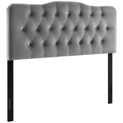Annabel Diamond Tufted Performance Velvet Queen Headboard by Furniture For America