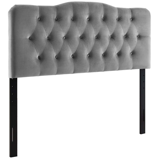 Annabel Diamond Tufted Performance Velvet Queen Headboard by Furniture For America