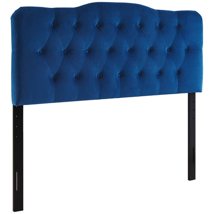 Annabel Diamond Tufted Performance Velvet Queen Headboard in Navy
