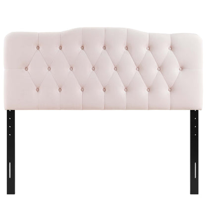 Annabel Diamond Tufted Performance Velvet Queen Headboard by Furniture For America
