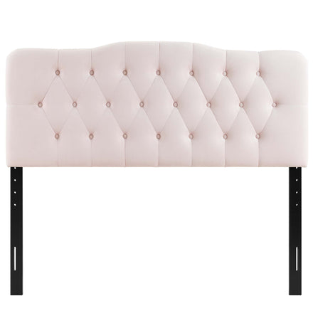Annabel Diamond Tufted Performance Velvet Queen Headboard in Pink
