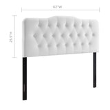 Sage Diamond Tufted Performance Velvet Queen Headboard in White