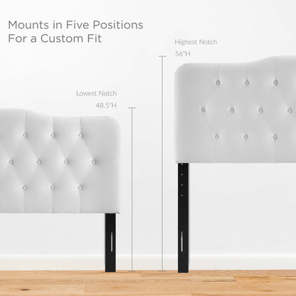 Annabel Diamond Tufted Performance Velvet Queen Headboard by Furniture For America
