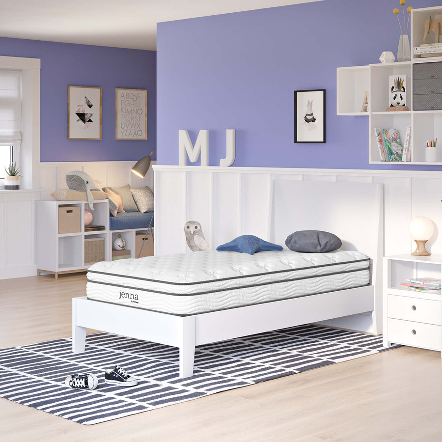Aria 8" Innerspring and Foam Narrow Twin Mattress in White