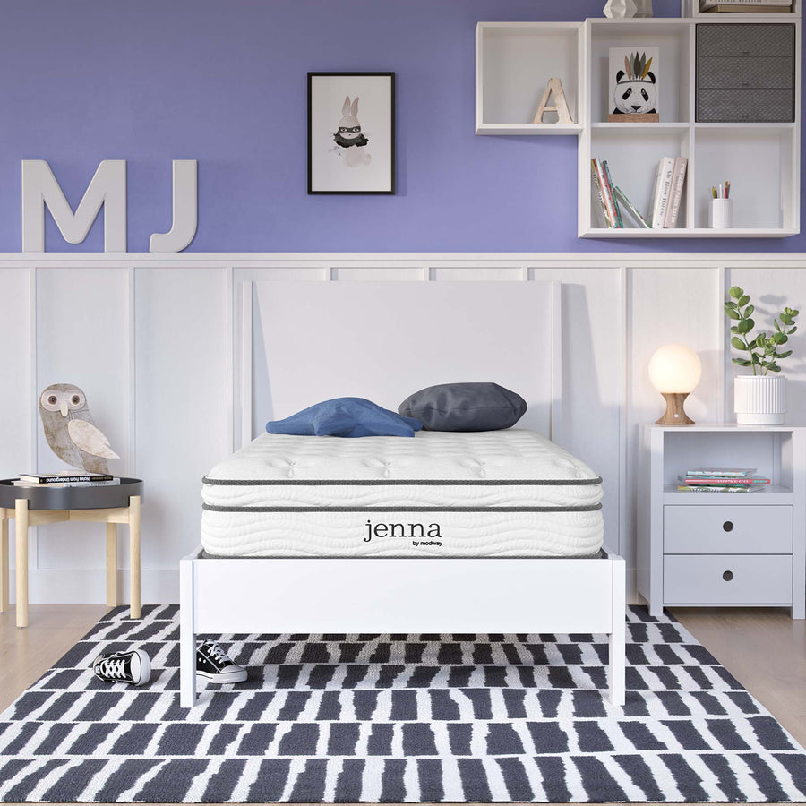 Aria 8" Innerspring and Foam Narrow Twin Mattress in White