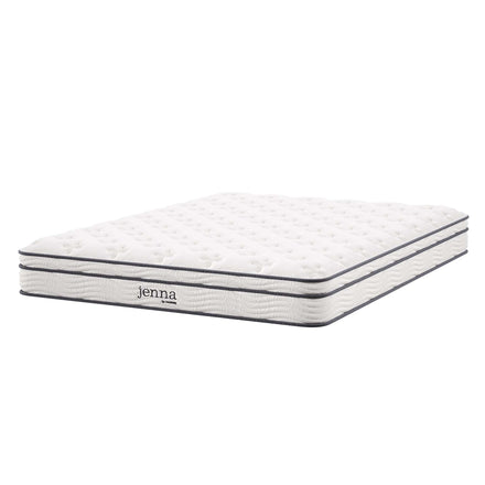 Jenna 8" Innerspring and Foam Queen Mattress in White
