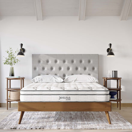Jenna 8" Innerspring and Foam Queen Mattress in White