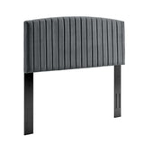 Fiora Performance Velvet Twin Headboard in Charcoal