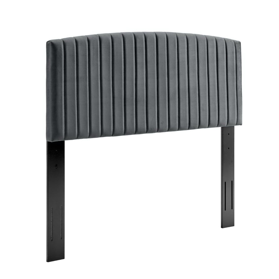 Fiora Performance Velvet Twin Headboard in Charcoal
