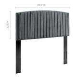 Fiora Performance Velvet Twin Headboard in Charcoal