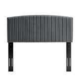 Fiora Performance Velvet Twin Headboard in Charcoal