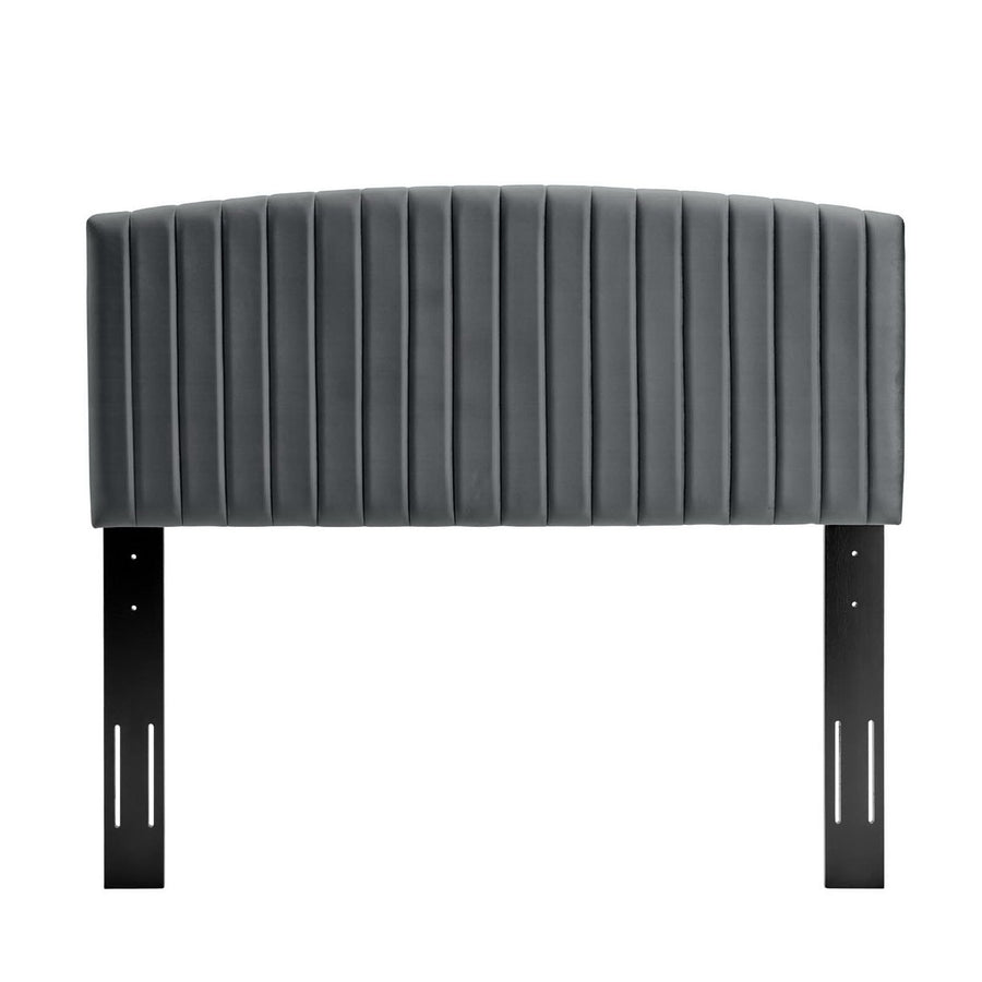 Fiora Performance Velvet Twin Headboard in Charcoal