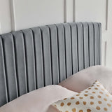 Fiora Performance Velvet Twin Headboard in Charcoal