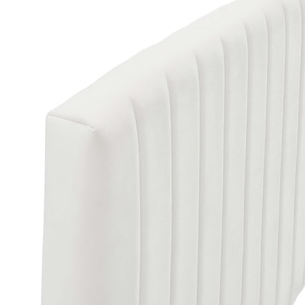 Rebecca Performance Velvet Twin Headboard in White