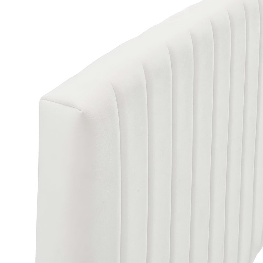 Fiora Performance Velvet Twin Headboard in White