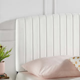 Fiora Performance Velvet Twin Headboard in White