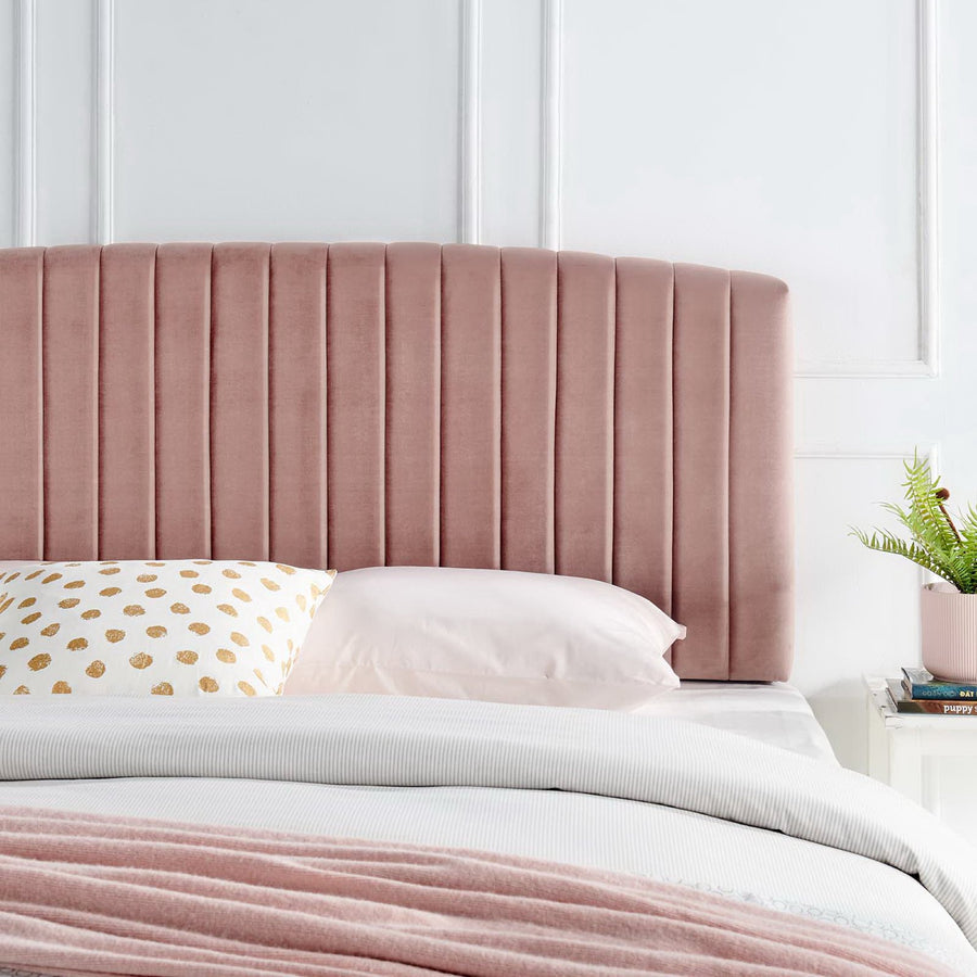 Fiora Performance Velvet Full / Queen Headboard in Dusty Rose