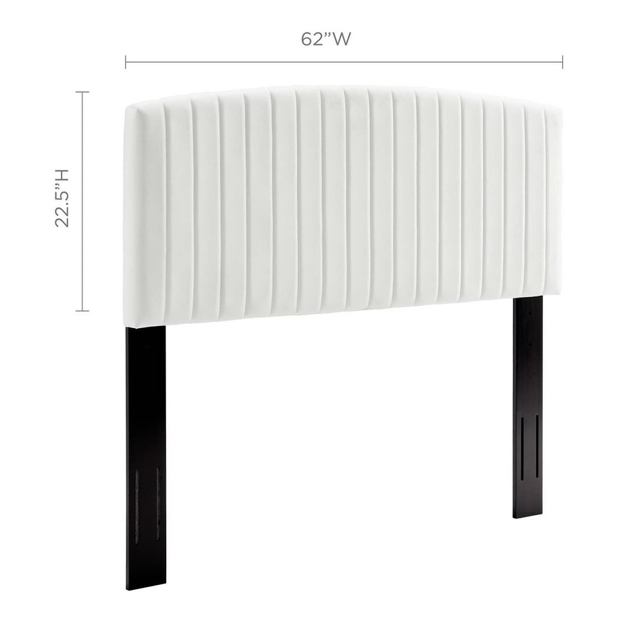 Fiora Performance Velvet Full / Queen Headboard in White
