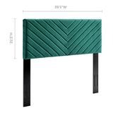 Jute Angular Channel Tufted Performance Velvet Twin Headboard in Teal
