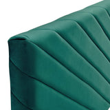 Jute Angular Channel Tufted Performance Velvet Twin Headboard in Teal