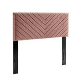 Jute Angular Channel Tufted Performance Velvet Full / Queen Headboard in Dusty Rose