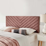 Jute Angular Channel Tufted Performance Velvet Full / Queen Headboard in Dusty Rose