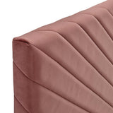 Jute Angular Channel Tufted Performance Velvet Full / Queen Headboard in Dusty Rose