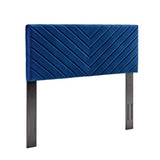 Jute Angular Channel Tufted Performance Velvet Full / Queen Headboard in Navy