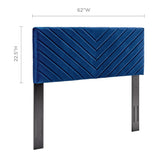 Jute Angular Channel Tufted Performance Velvet Full / Queen Headboard in Navy