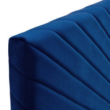 Jute Angular Channel Tufted Performance Velvet Full / Queen Headboard in Navy
