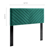 Jute Angular Channel Tufted Performance Velvet Full / Queen Headboard in Teal