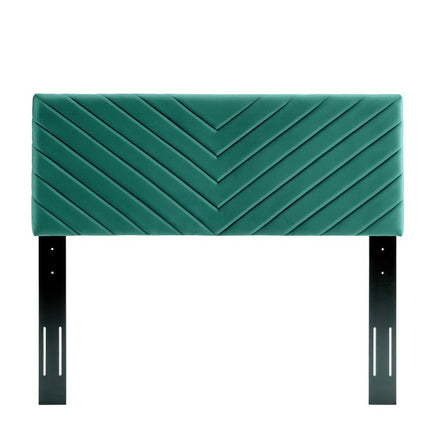 Alyson Angular Channel Tufted Performance Velvet Full / Queen Headboard in Teal