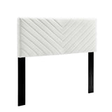 Jute Angular Channel Tufted Performance Velvet Full / Queen Headboard in White