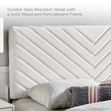 Jute Angular Channel Tufted Performance Velvet Full / Queen Headboard in White
