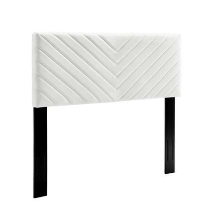 Alyson Angular Channel Tufted Performance Velvet King / California King Headboard by Furniture For America