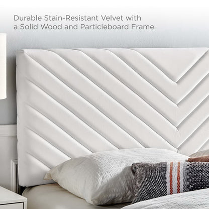 Alyson Angular Channel Tufted Performance Velvet King / California King Headboard by Furniture For America
