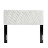 Jute Angular Channel Tufted Performance Velvet King / California King Headboard in White