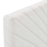 Jute Angular Channel Tufted Performance Velvet King / California King Headboard in White