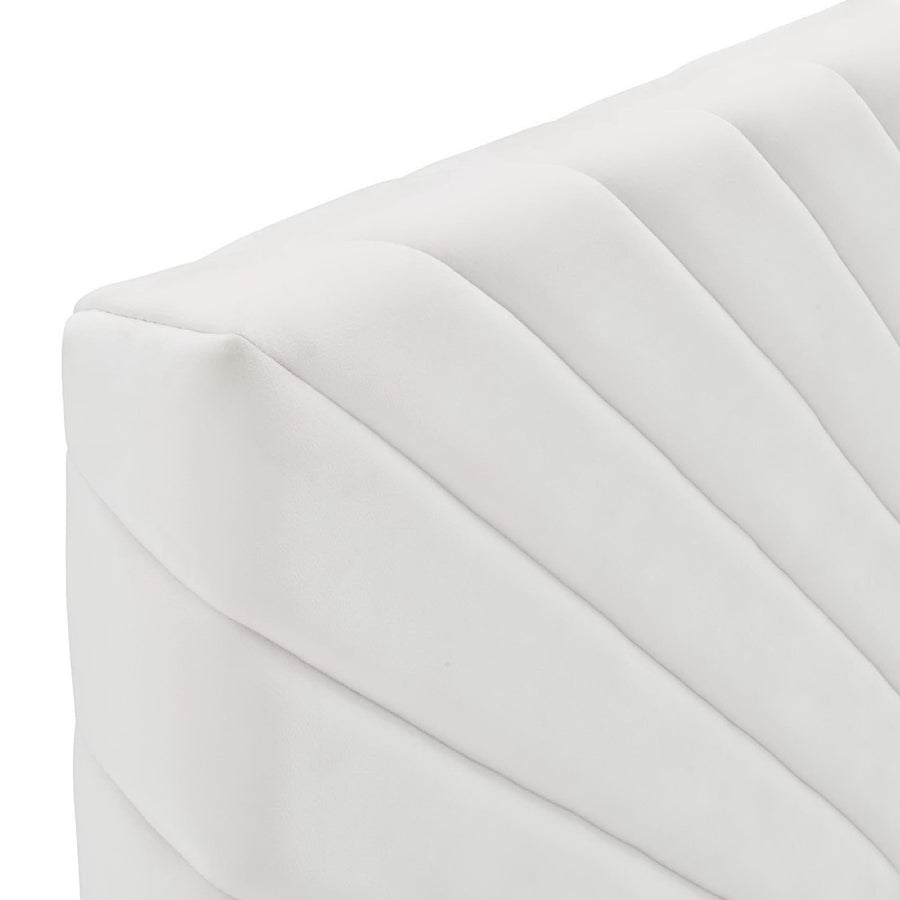 Jute Angular Channel Tufted Performance Velvet King / California King Headboard in White