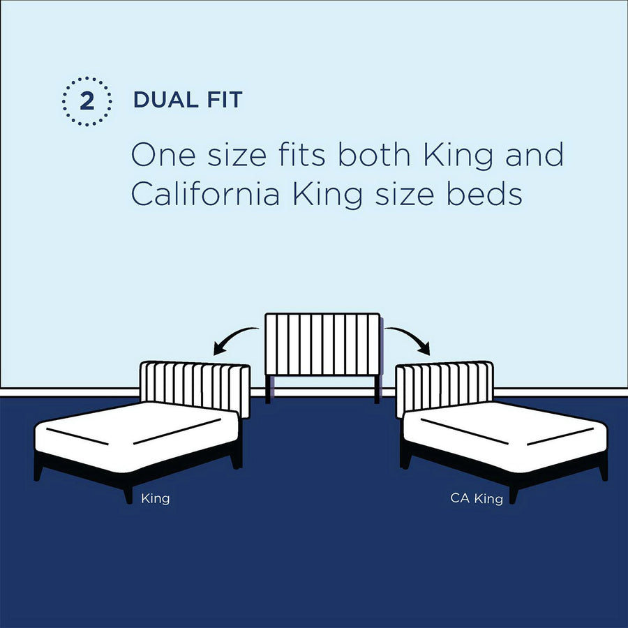 Jute Angular Channel Tufted Performance Velvet King / California King Headboard in White
