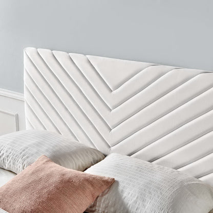 Alyson Angular Channel Tufted Performance Velvet King / California King Headboard by Furniture For America